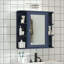 Pharmacie murale 26 pouces avec miroir 2-en-1 et 6 tablettes ouvertes - bleu