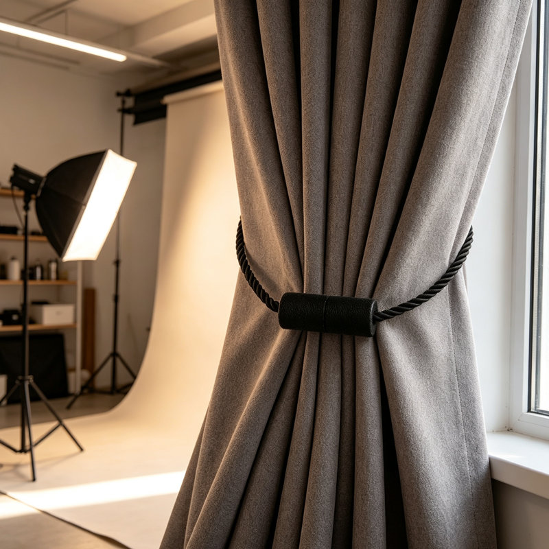 Natural Fabric Curtain Holdback/Tieback, Blue