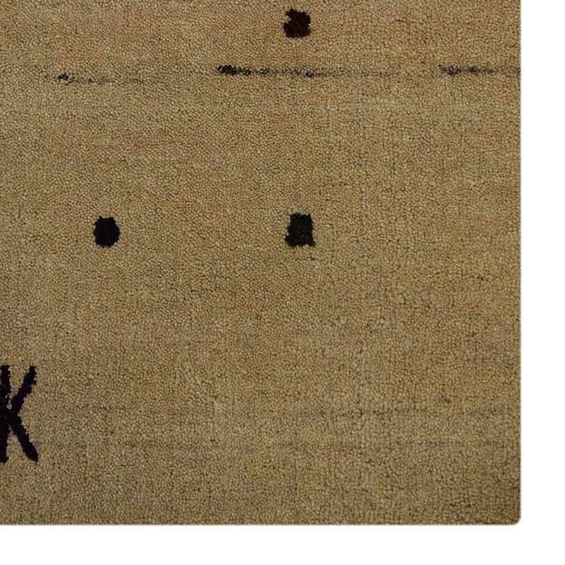 Tapis écologiques en laine nouée à la main Maggiemae - 8 x 10, rectangulaire, couleur beige, design moderne contemporain, tapis antidérapants faits main à poils longs pour le salon
