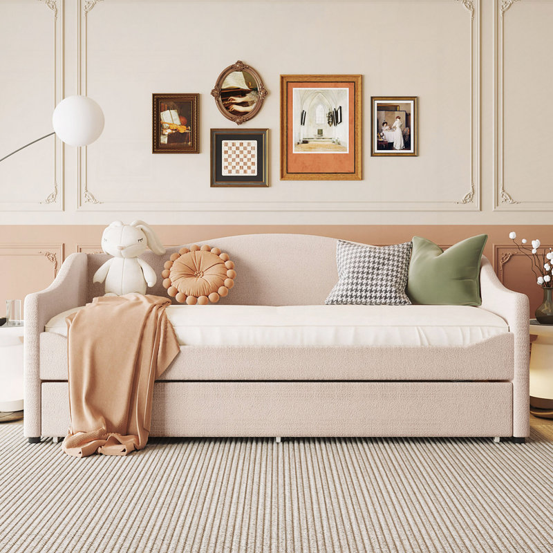 Lit de jour Teddy, Beige, Lit simple