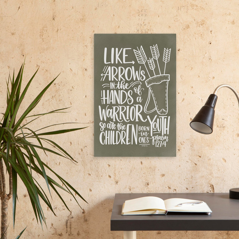 Arrows - Modern Farmhouse Children Arrows Scripture Psaume 1274 Warrior Green, H 16 po x l 24 po