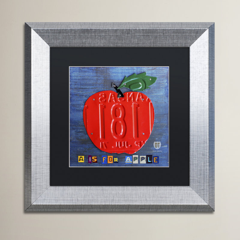 « pomme », art encadré Valarie, H 11 po x l 14 po x P 0,5 po, Cadre argenté