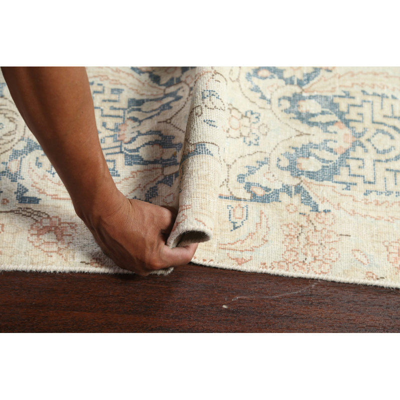 Tapis persan Merman à motif délavé délavé noué à la main 10 x 13