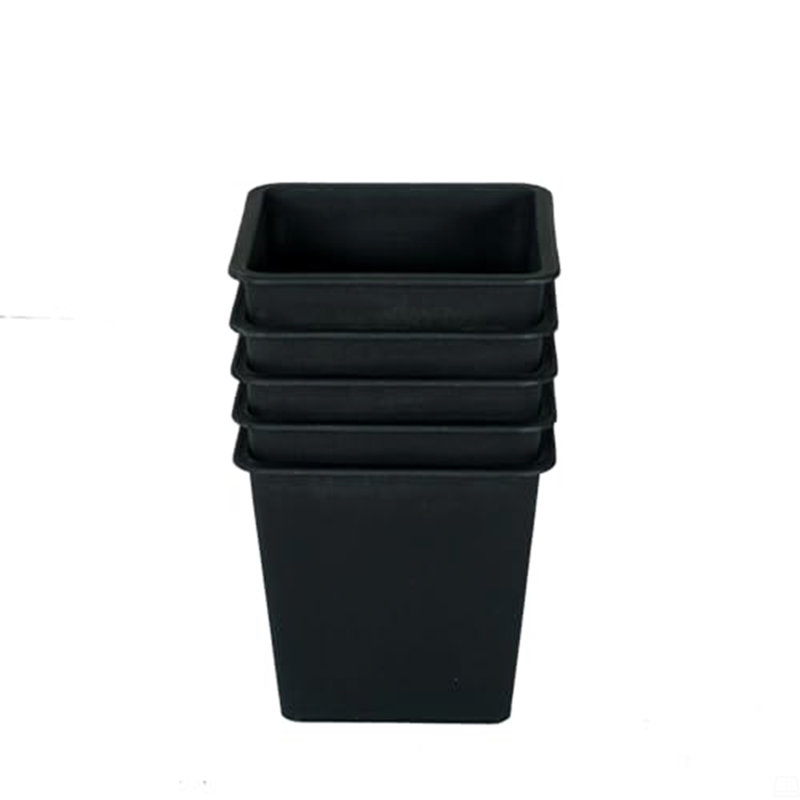 Pot de fleurs carré en plastique avec drainage (pots de 5), H 6,7 po x l 7,9 po x P 7,9 po