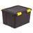 12 Gal. Plastic Storage Bin with Buckles, Black (6-Pack)-129400765-129400767
