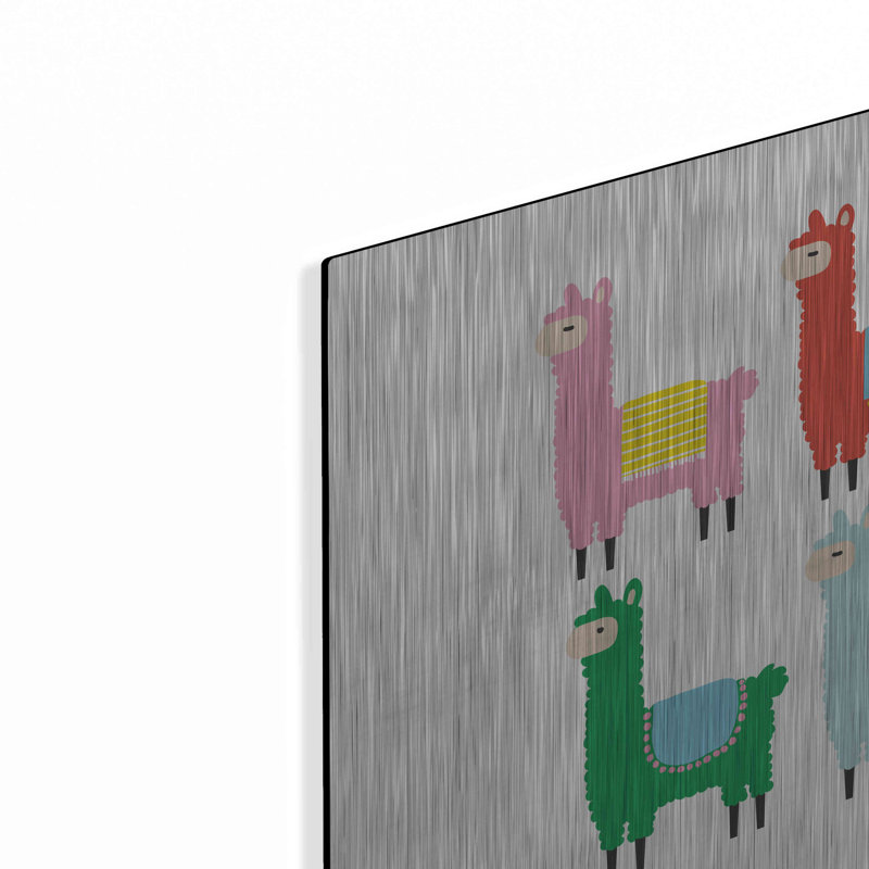 «The Llamas» par Ann Kelle, H 12 po x l 12 po