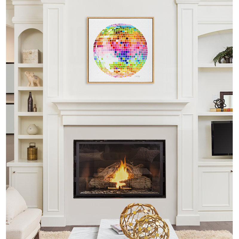 «Rainbow Disco Ball» par Cat Coquillette, reproduction d'art sur toile encadrée