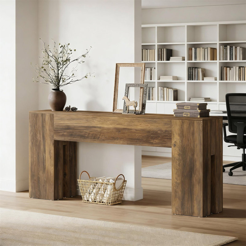 Rustic Coffee Table,Sturdy Console Table,Wooden Hallway Table, Brown