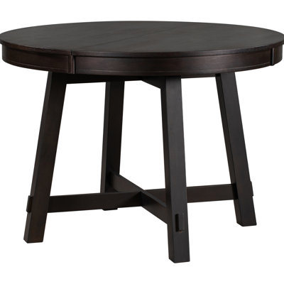 Round Extendable Dining Table, 42" - 58", Finish, Solid Wood, Seats 6 Table With Extension, 6, Oak Veneer, Stable Poplar Wood Structure
