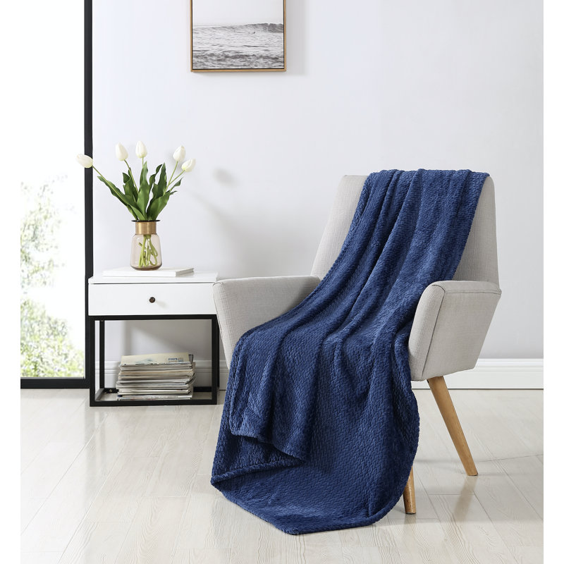 Jeté polaire Basic Comfort, Bleu marine, L 70 po x l 50 po