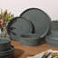 Gibson Elite Echo Bay 12 Piece Porcelain Reactive Glaze (Service for 4) Ceramic Plates and Bowls Modern Stackable Dinnerware Set --113648247