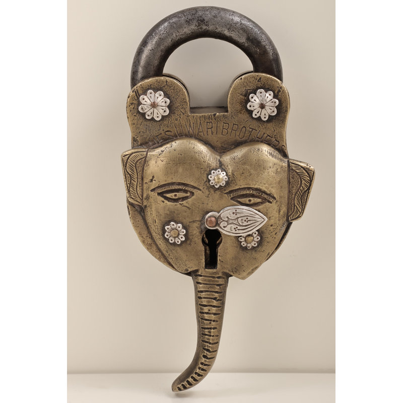 7" Solid Brass Vintage-Style Padlock | Heavy-Duty Handmade Antique Reproduction | Functional Decor Keyed Lock