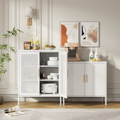 Durable Metal Storage Cabinet with Adjustable Shelves and Lock, Ideal for Home, Office, and Garage Organization by Latitude Run