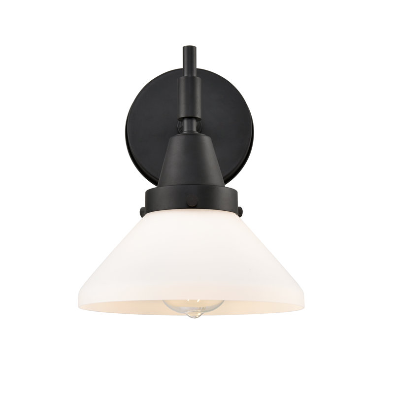 Applique murale à bras en acier 1 lumière Amede, Noir mat, Beige