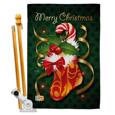 Double Sided 40'' H x 28'' W Polyester Christmas Flag Set