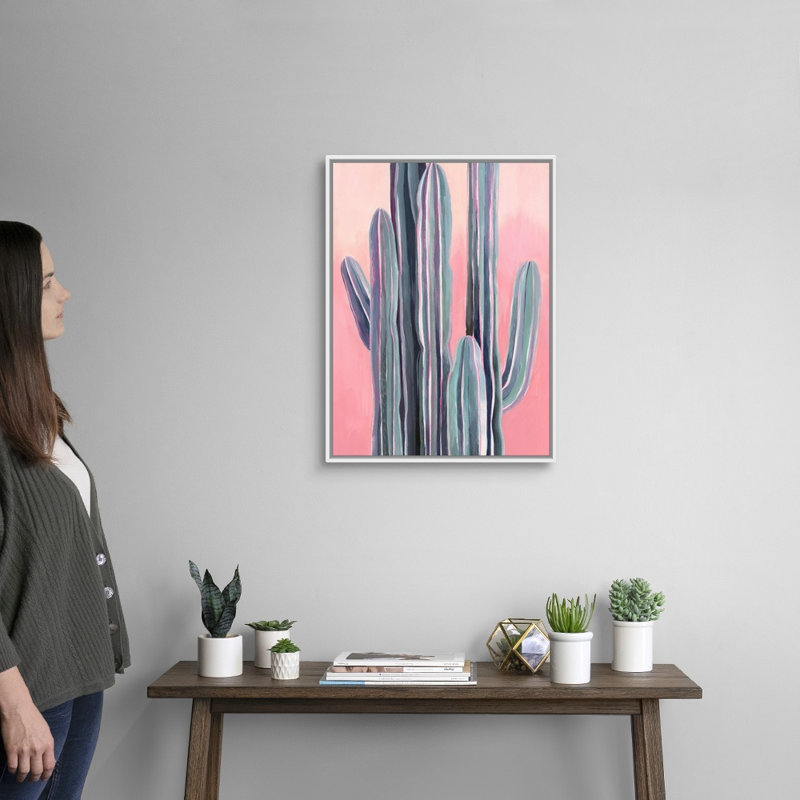 Desert Dawn I - reproduction d'art sur toile, Cadre flottant blanc, H 25,7 po x l 19,7 po x P 1,75 po
