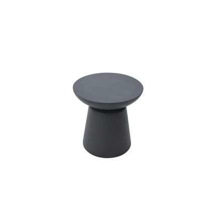 Table d'appoint ronde en béton 20 po Elementi Home Kylix pour l'intérieur et l'extérieur