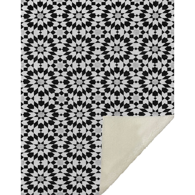 Jeté spirale Addison Sherpa ASB734, Noir