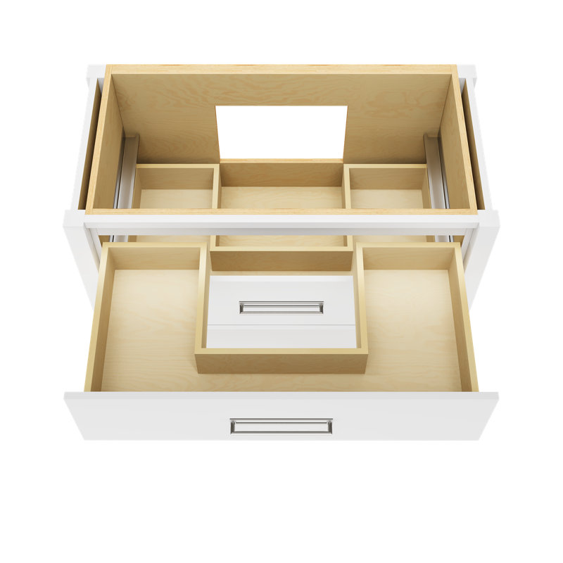 Kiawah Two-Drawer Single Bath Vanity, Pure White, 42", Polished Chrome