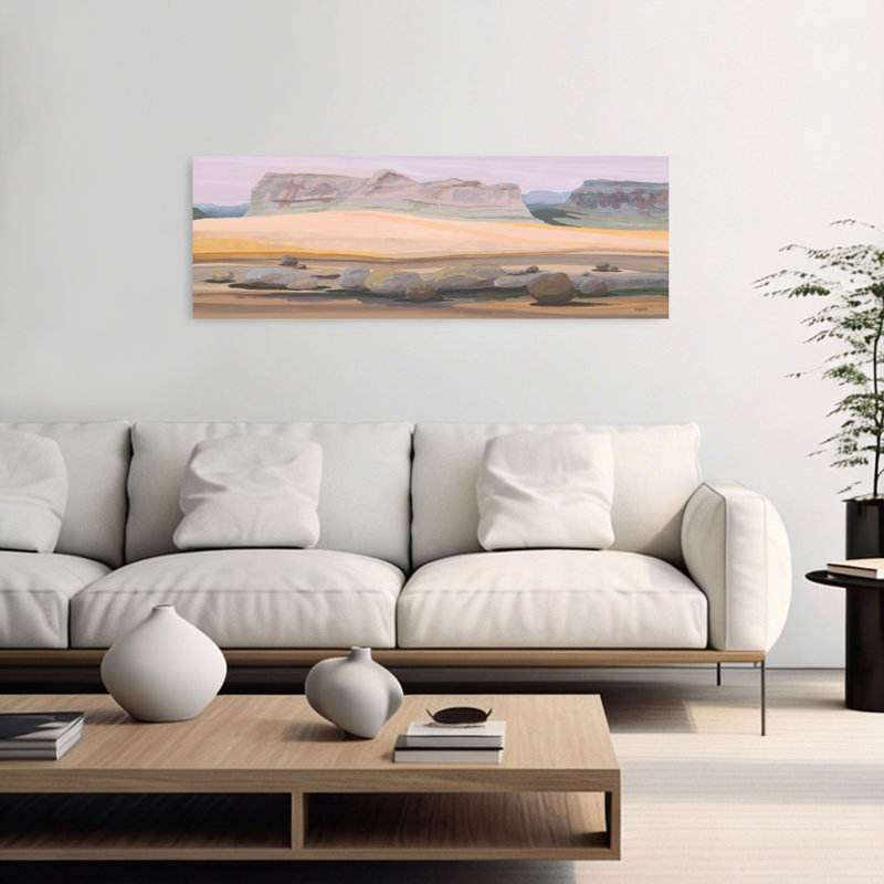 Desert Rock Formations Peaceful Serene Tranquil Landscape Nature, art mural, H 16 po x l 48 po
