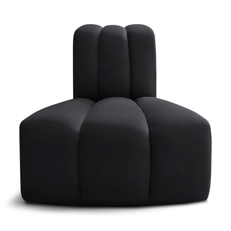 Ishna Velvet Side Chair, Black Velvet