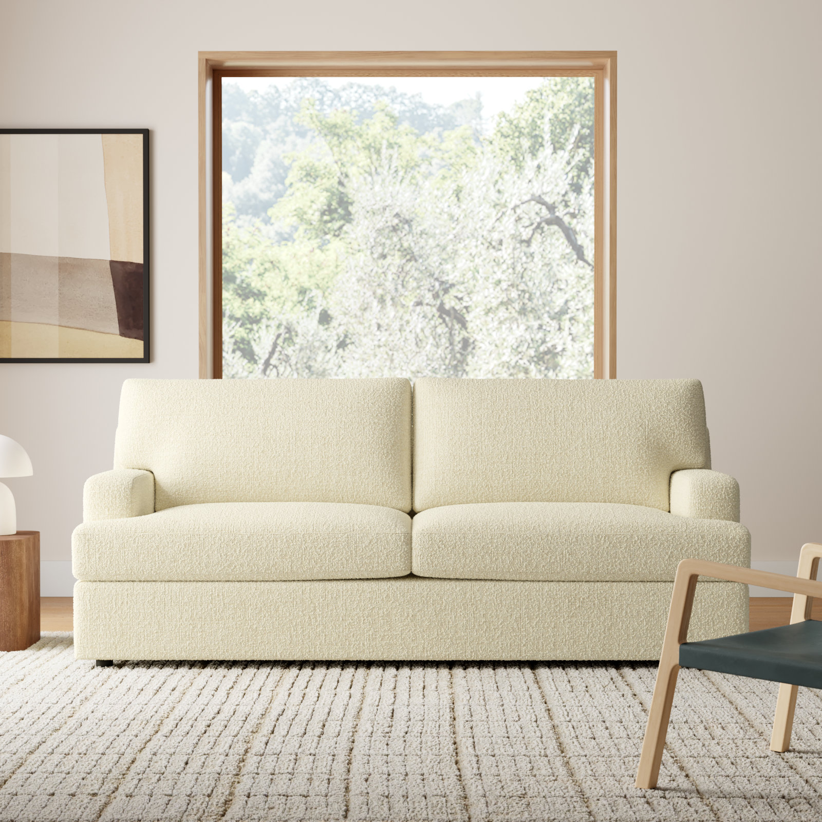Cleo 84'' Sofa, Davis Pearl Performance Bouclé