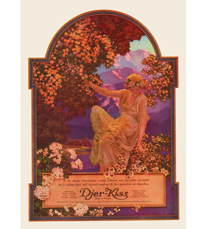 "Djer-Kiss" par Maxfield Parrish - Art mural sur toile tendue avec châssis, H 24 po x l 17 po