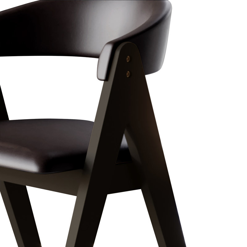Nayshaun Polyurethane Ladder Back Arm Chair in Brown