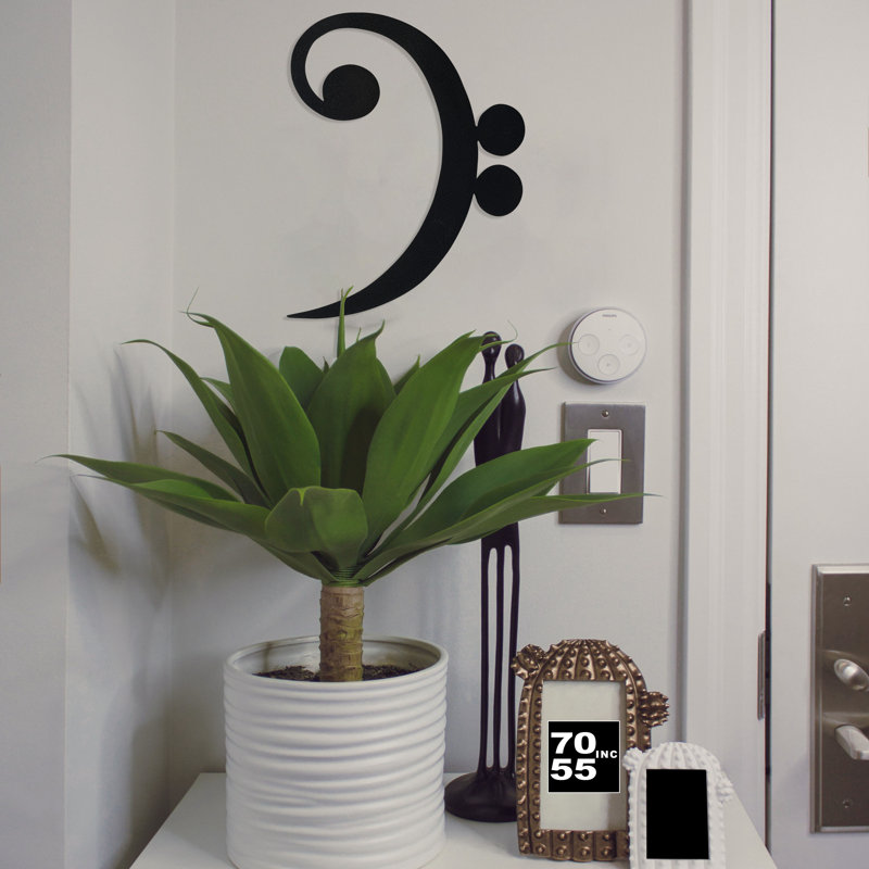 Meyerdirk Art Modern Musical Note Hammered Steel Wall Art - Industrial Black Metal Sculpture, Hammered Black