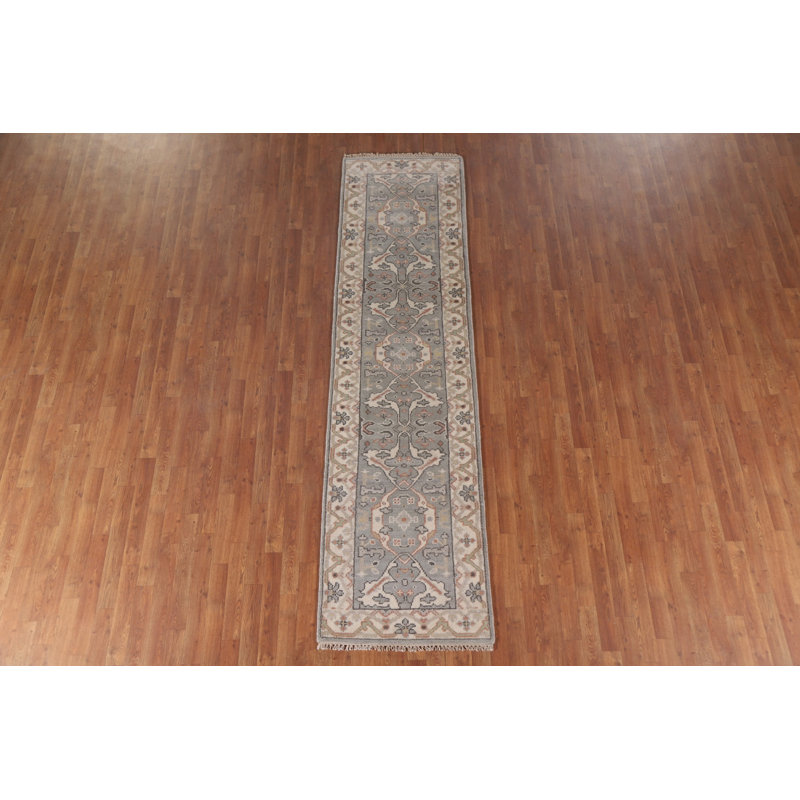 Tapis de couloir oriental gris Oushak 3 x 10
