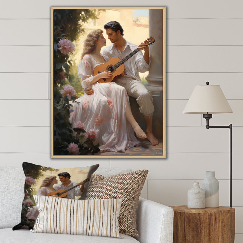 «Luftim Romantic Couple Landscape Serene I», reproduction sur toile, H 44 po x l 34 po x P 1,5 po, Cadre naturel flottant