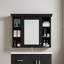 Armoire de rangement murale 35 po x 28 po avec porte miroir et armoire à pharmacie avec 6 tablettes ouvertes