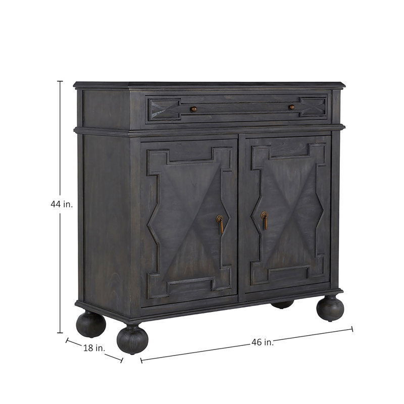 Ezekiel 2 - Door Accent Cabinet, Cerused Forest Black