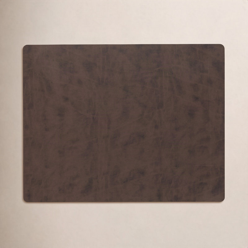 Sela Faux Leather Rectangle, Wooden
