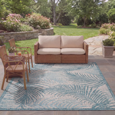 Tapis d'intérieur / extérieur à motif floral Shani Performance