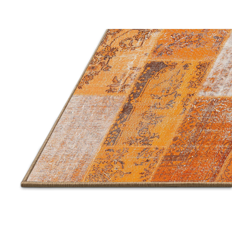 Tapis contemporain jaune, Rectangle 6 pi x 9 pi