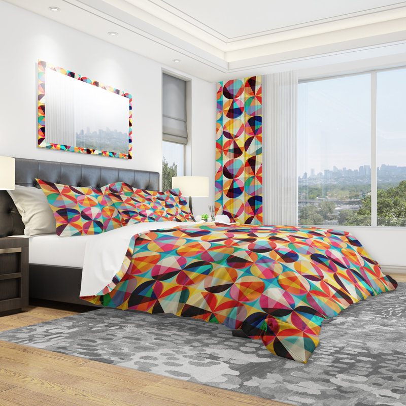 Housse de couette en microfibre moderne et contemporaine, Housse de couette très grand + 2 taies décoratives
