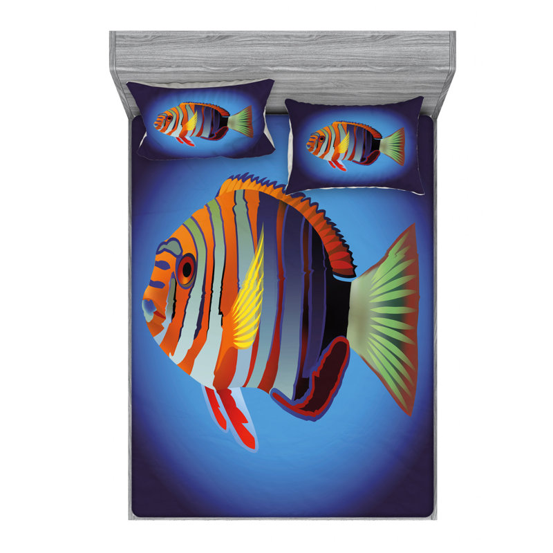 Ensemble de draps Exotic Ocean, Ensemble de draps pour lit double avec un drap-hou