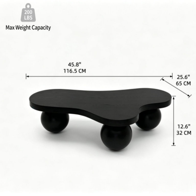 Table basse en forme de nuage, Noir