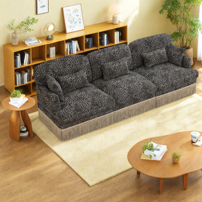 Canapés profonds à assise profonde, canapé léopard moderne en chenille de 100 pouces pour la maison