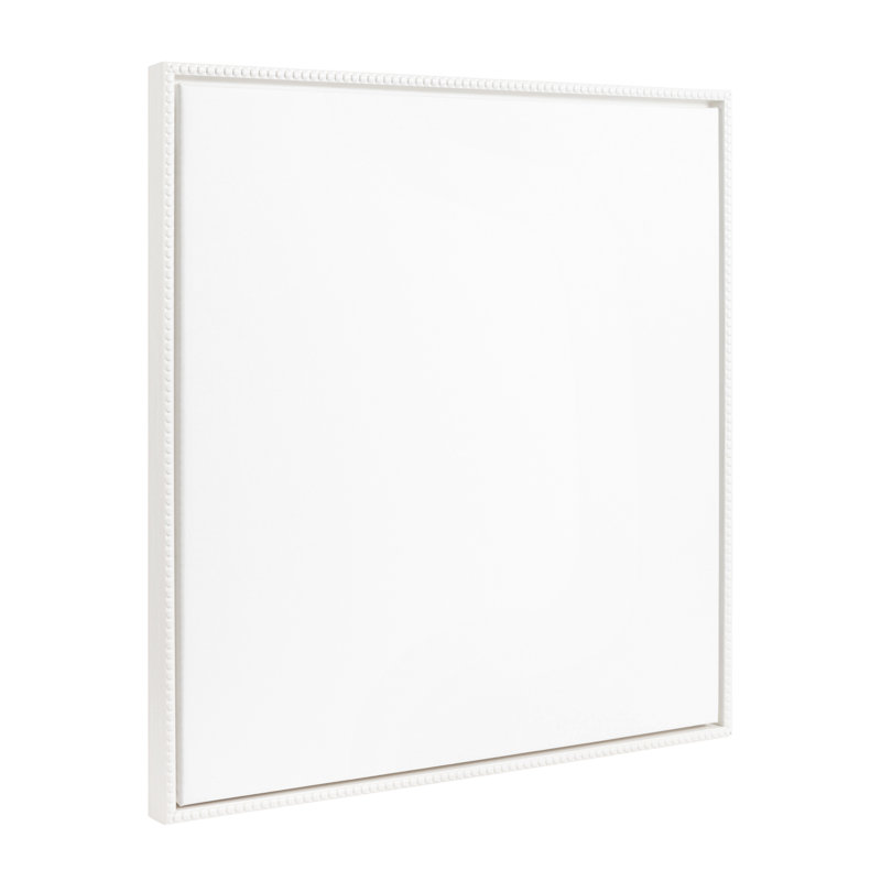 «Blank - Floater Frame», peinture sur toile, Cadre perlé blanc