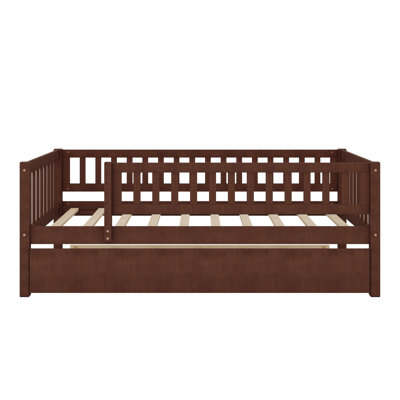 Daybed With Trundle And Fence Guardrails