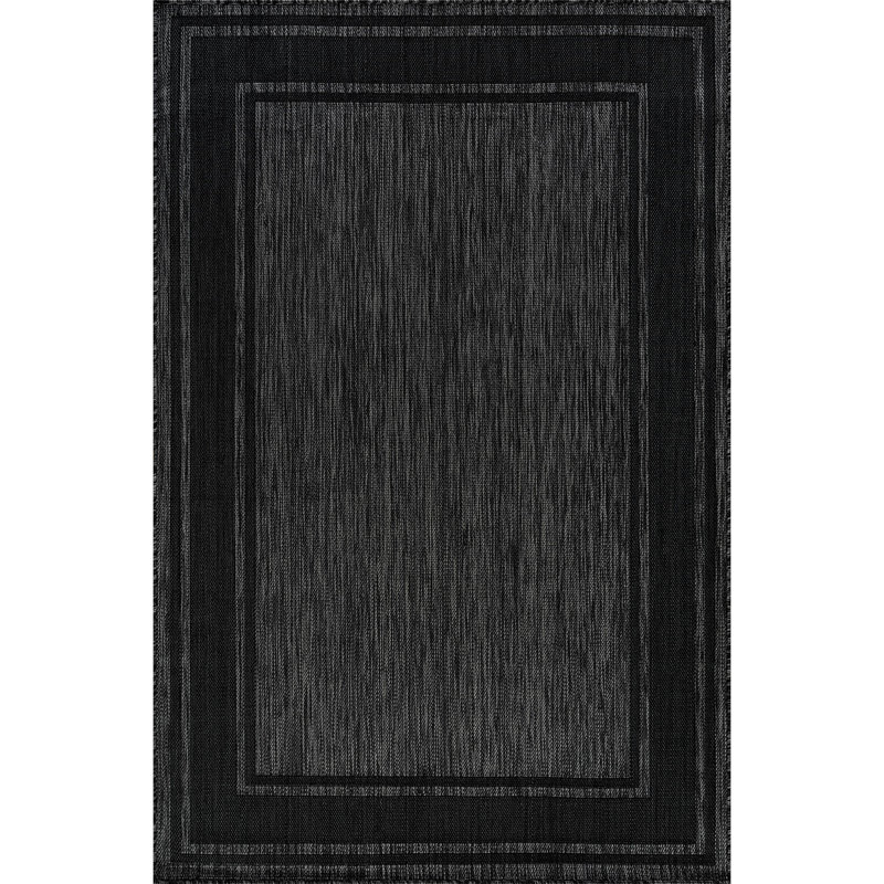 Waikiki Black Indoor/Outdoor Rug, Rectangle 9' x 12'