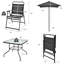 Ensemble repas d'extérieur pour patio 6 pièces avec parasol