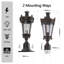 Lanterne d'extérieur 22 po avec couronne rétro en aluminium antique avec abat-jour transparent