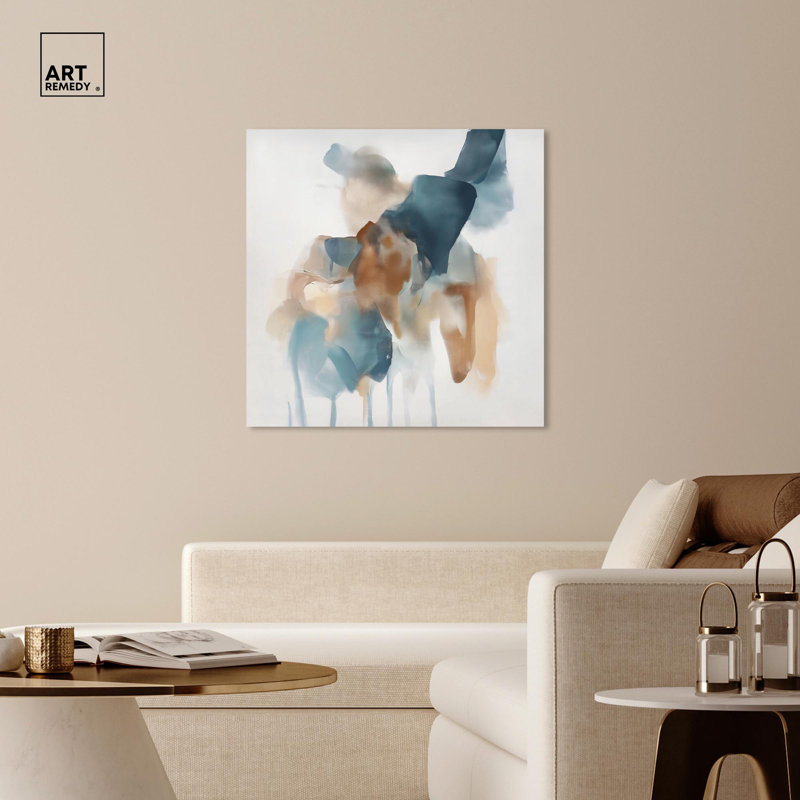Art Remedy Soft Color Abstracts Toile cachée Profondeurs dévoilées I, H 40 po x l 40 po, Toile tendue