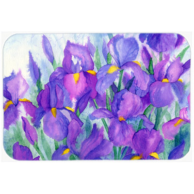 Caroline's Treasures Purple Iris Glass Cutting Board