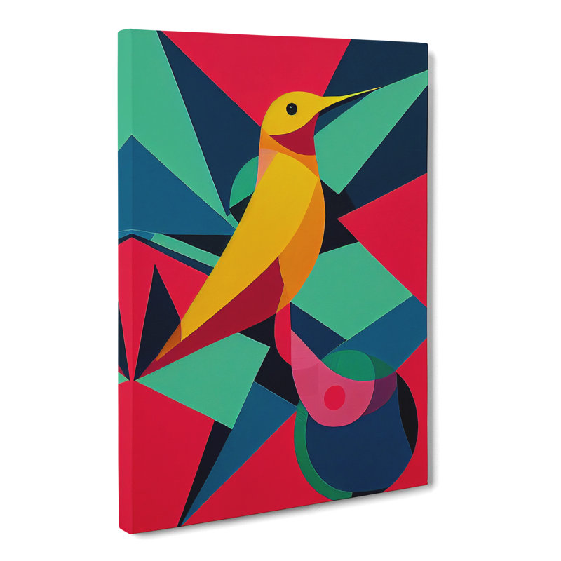 Karinthia Hummingbird Geometric - Wrapped Canvas, 50cm H x 35cm W x 3cm D