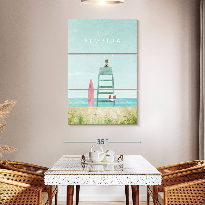 Affiche de voyage rétro Nicci Florida, H 38 po x l 24 po