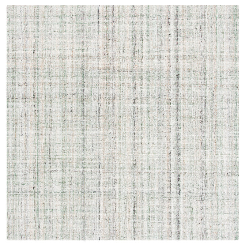 Abstract Hand Tufted Performance Rug, Square 6'
